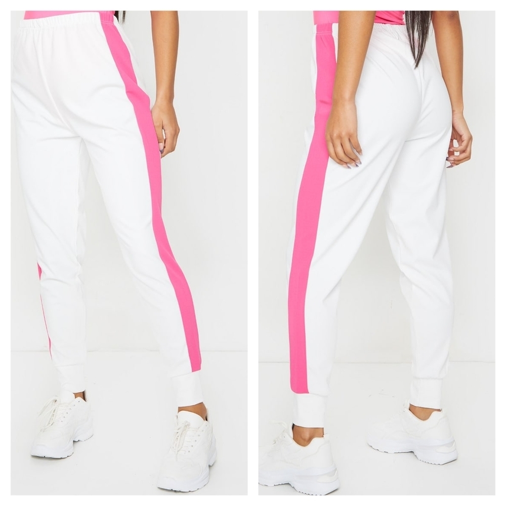 BRAND NEW never worn pink side stripe joggers